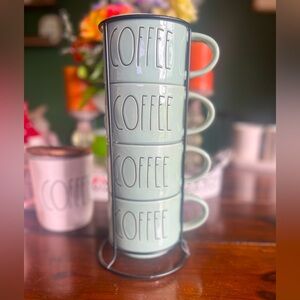 rae dunn coffee cup tower